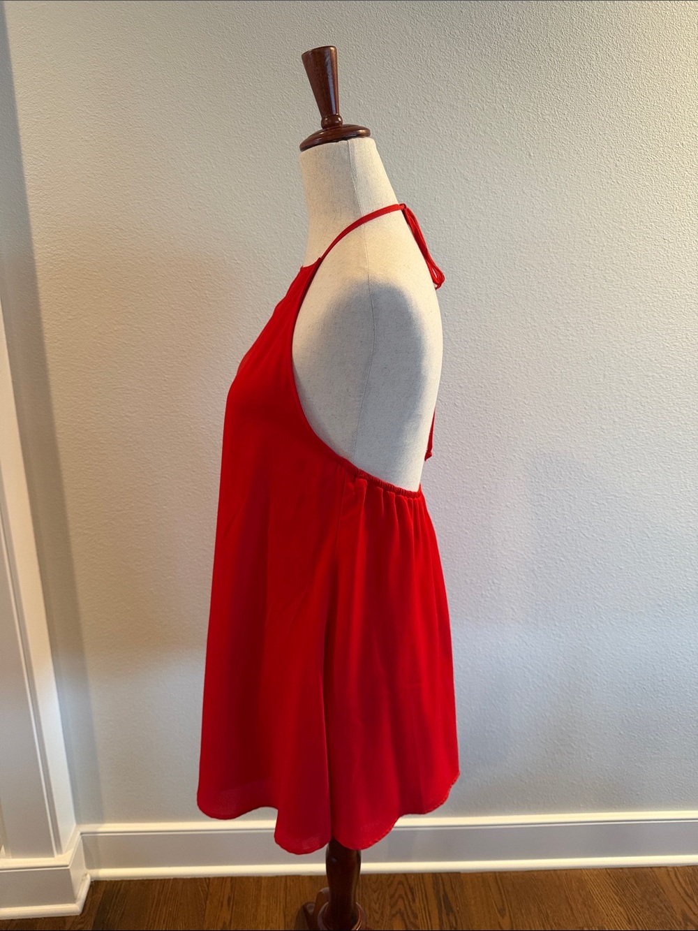 Red Halter Swing Dress View 2